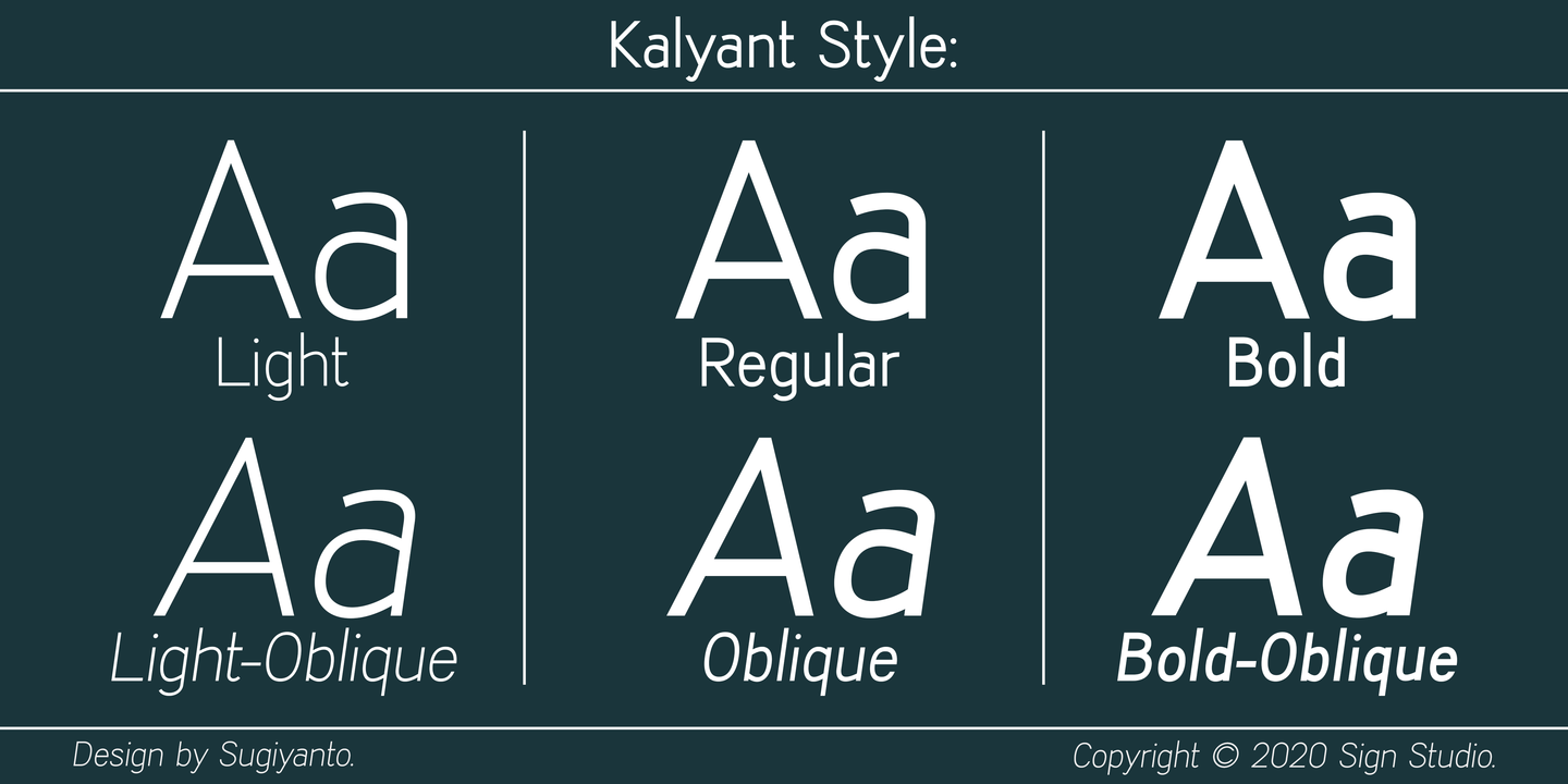 Ejemplo de fuente Kalyant Bold Oblique